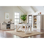 Avondale Rustic Barn Door Bookcase, Wood Shelving, Office Bookcase, Brown - 48 W x 72 H x16 D