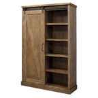 Avondale Rustic Barn Door Bookcase, Wood Shelving, Office Bookcase, Brown - 48 W x 72 H x16 D