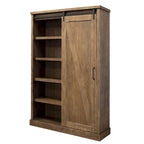 Avondale Rustic Barn Door Bookcase, Wood Shelving, Office Bookcase, Brown - 48 W x 72 H x16 D