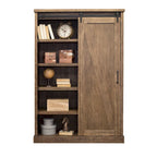 Avondale Rustic Barn Door Bookcase, Wood Shelving, Office Bookcase, Brown - 48 W x 72 H x16 D