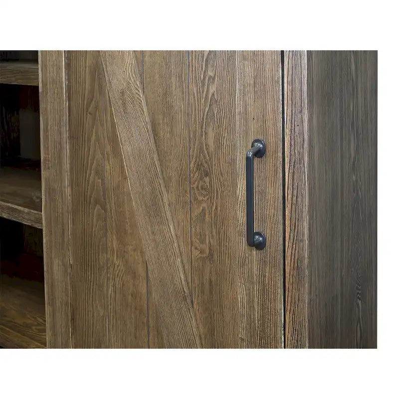 Avondale Rustic Barn Door Bookcase, Wood Shelving, Office Bookcase, Brown - 48 W x 72 H x16 D