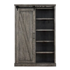 Avondale Rustic Barn Door Bookcase, Wood Shelving, Office Bookcase, Brown - 48 W x 72 H x16 D