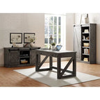 Avondale Rustic Barn Door Bookcase, Wood Shelving, Office Bookcase, Brown - 48 W x 72 H x16 D