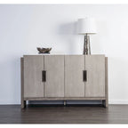 Photo of Cruz Transitional Grey Solid Wood Dining Server with Doors