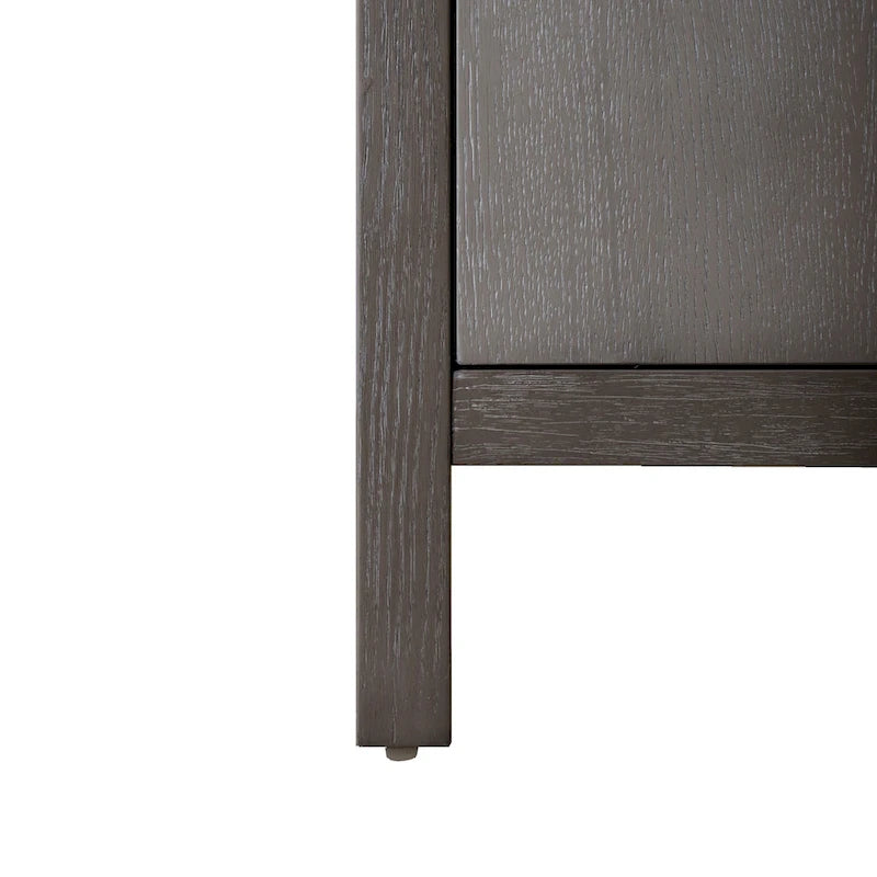 Cruz Transitional Grey Solid Wood Dining Server with Doors