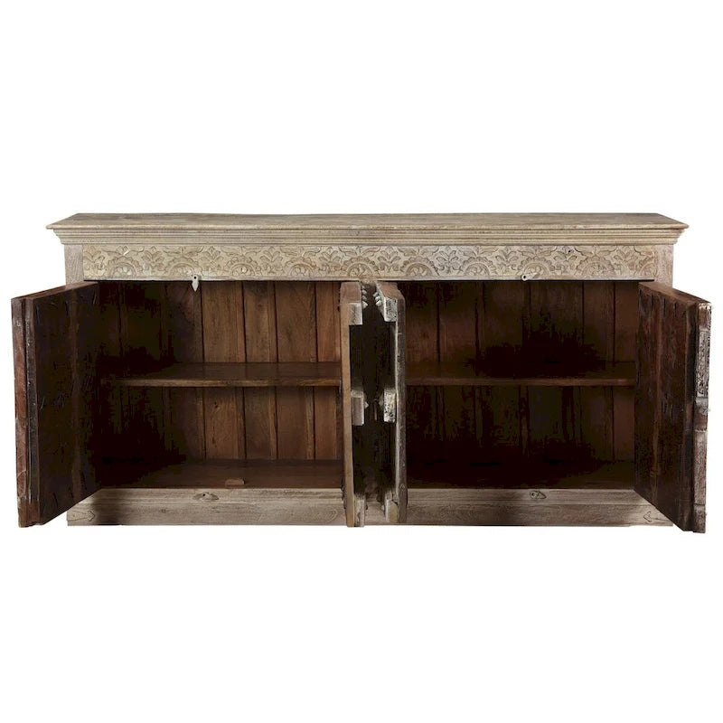 Timbergirl Solid Wood Sideboard Buffet with 4 Doors - 89
