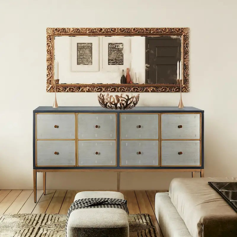 Photo of Delcey Mid-century Modern 4-door Vintage Accent Cabinet Storage Buffet Sideboard with multi-compartment Bedroom - 59.1 inches