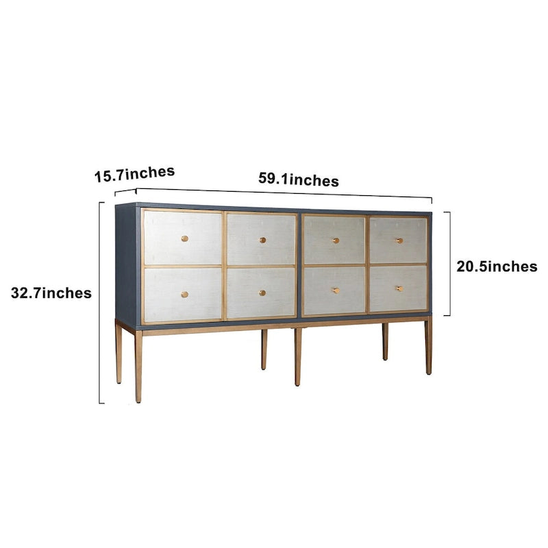 Delcey Mid-century Modern 4-door Vintage Accent Cabinet Storage Buffet Sideboard with multi-compartment Bedroom - 59.1 inches