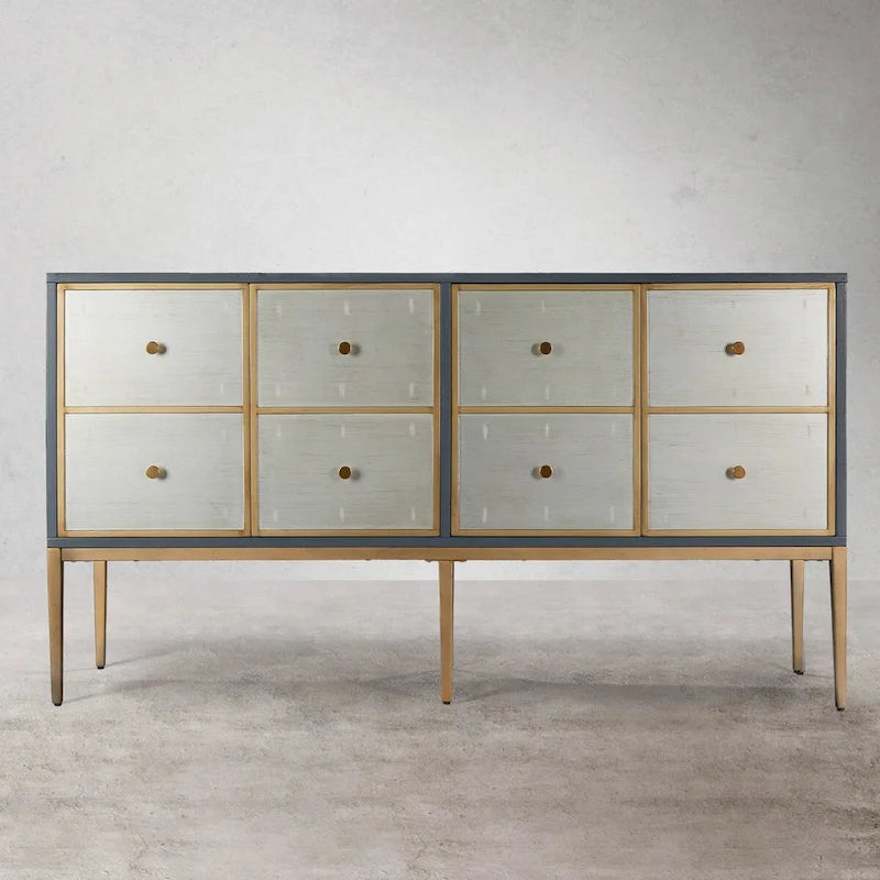 Delcey Mid-century Modern 4-door Vintage Accent Cabinet Storage Buffet Sideboard with multi-compartment Bedroom - 59.1 inches