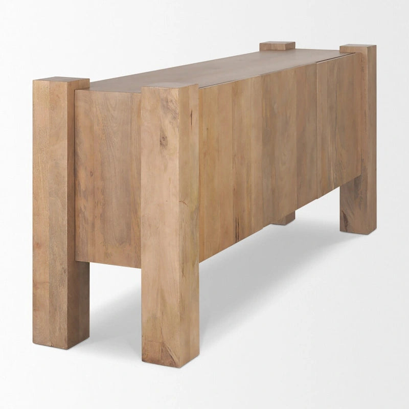 Beth Light Brown Wood w/ 3 Doors Sideboard - 74.5L x 20.0W x 33.0H