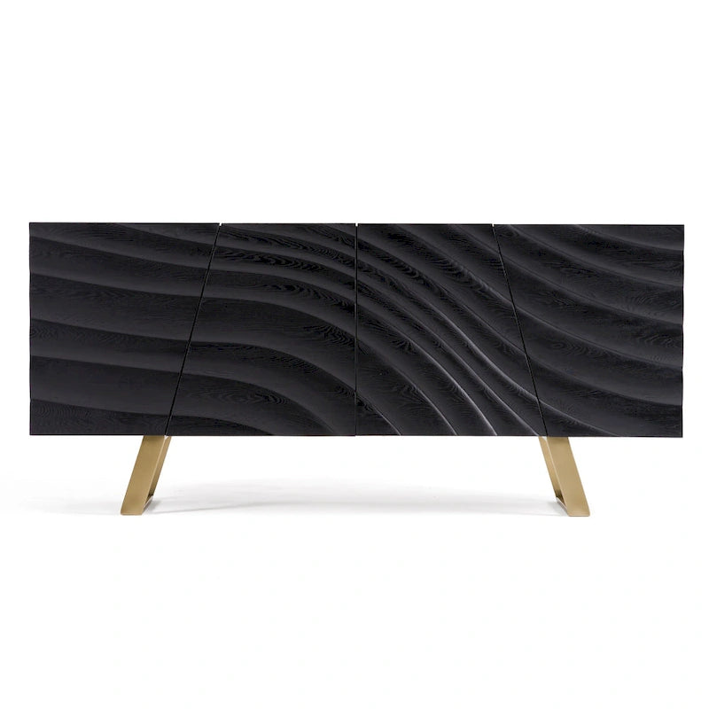 Finley Mid-Century Black & Gold Buffet