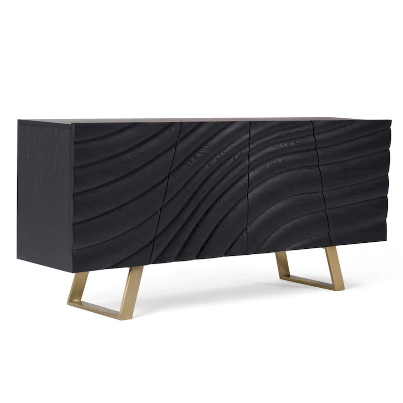 Finley Mid-Century Black & Gold Buffet