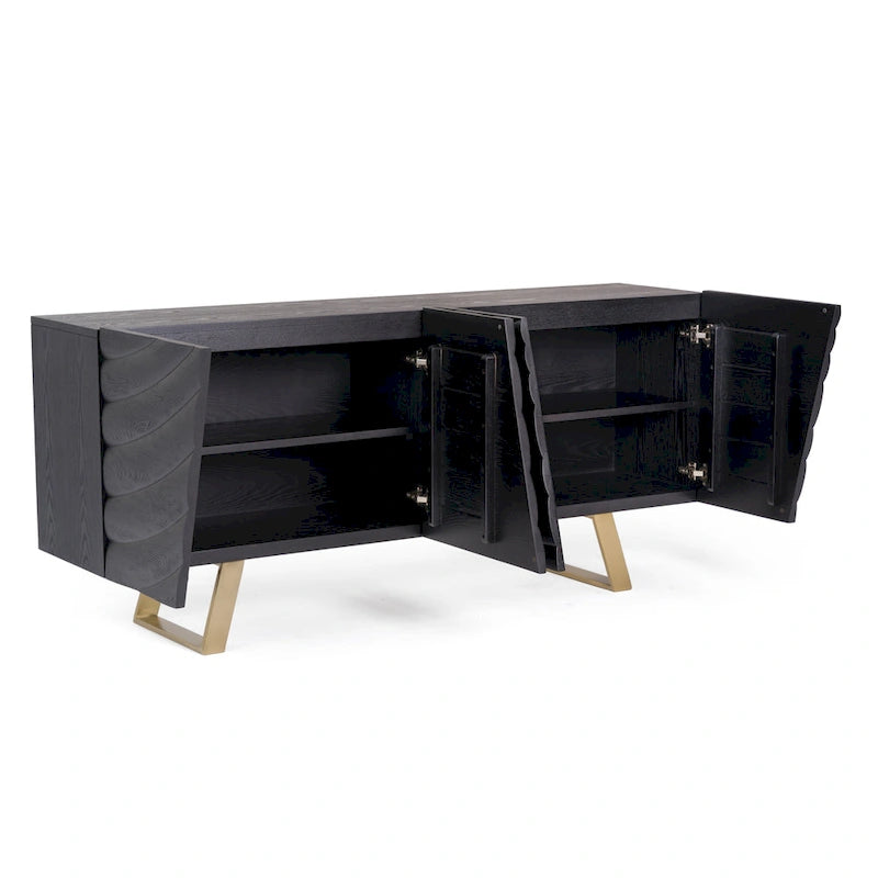 Finley Mid-Century Black & Gold Buffet