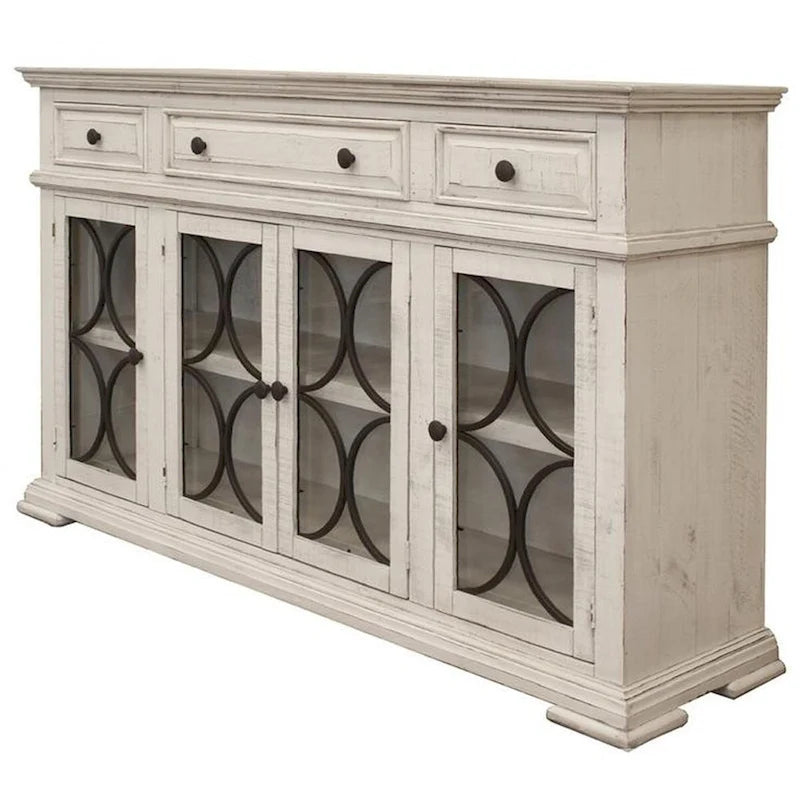 Photo of Vineyard Mod Circle Sideboard - Ivory - 72