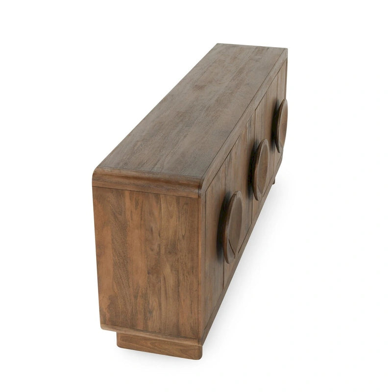 Classic Home Vally 6-Door Natural Mango Wood Sideboard Buffet