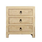 Photo of Nightstand with three drawers weathered natural 24x18x26H