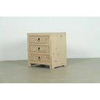 Nightstand with three drawers weathered natural 24x18x26H