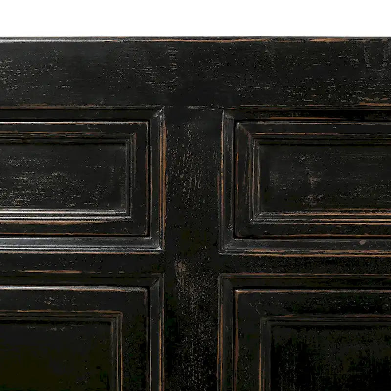 Four Drawers Sideboard Distressed Black 93x18x35H