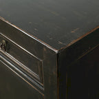 Four Drawers Sideboard Distressed Black 93x18x35H